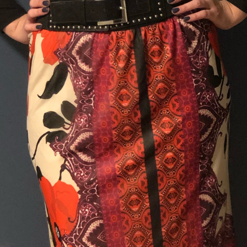 Chico’s long, lined, maxi bohemian skirt